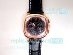 Copy Patek Philippe Gondolo Black With Rose Gold Diamond Watch